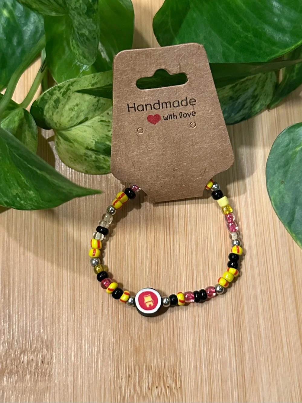 🦸‍♂️ Kids’ Superhero Stretchy Beaded Bracelet | Handmade | Clay Superhero Charm